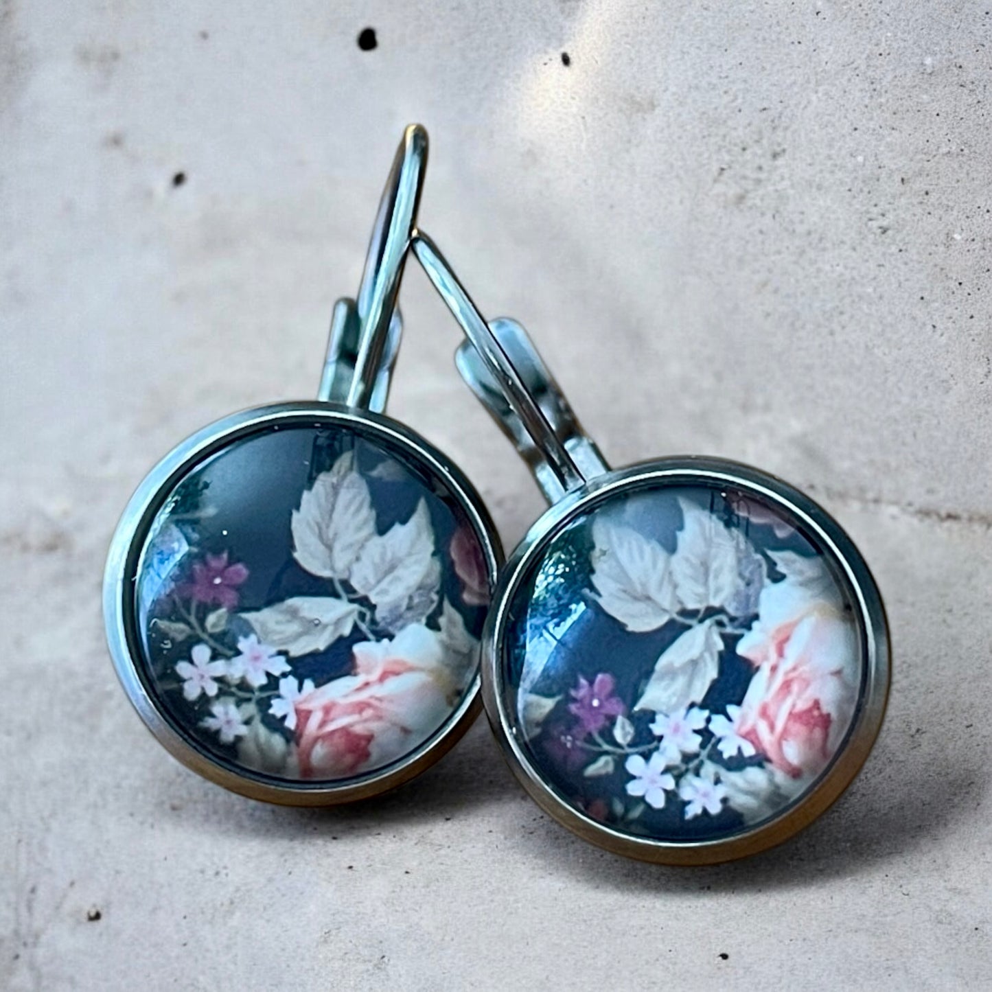 Dormeuses fleuries marine