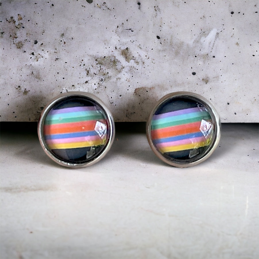 Petits clous d’oreilles rayés