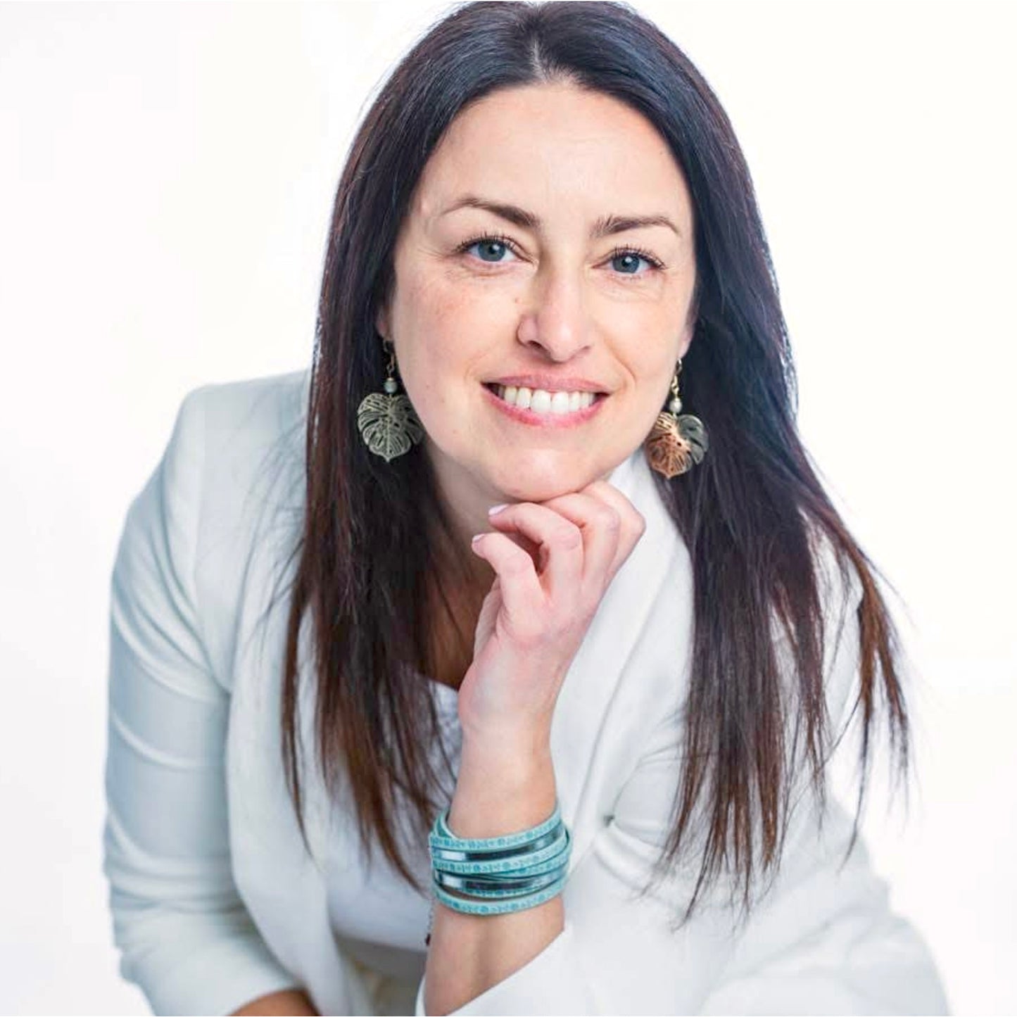 Bracelet de cuir bleu pâle