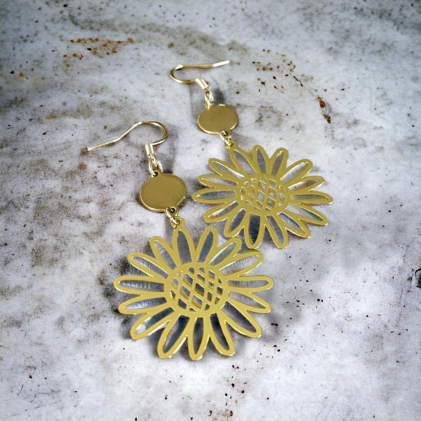 Boucles fleurs dorées