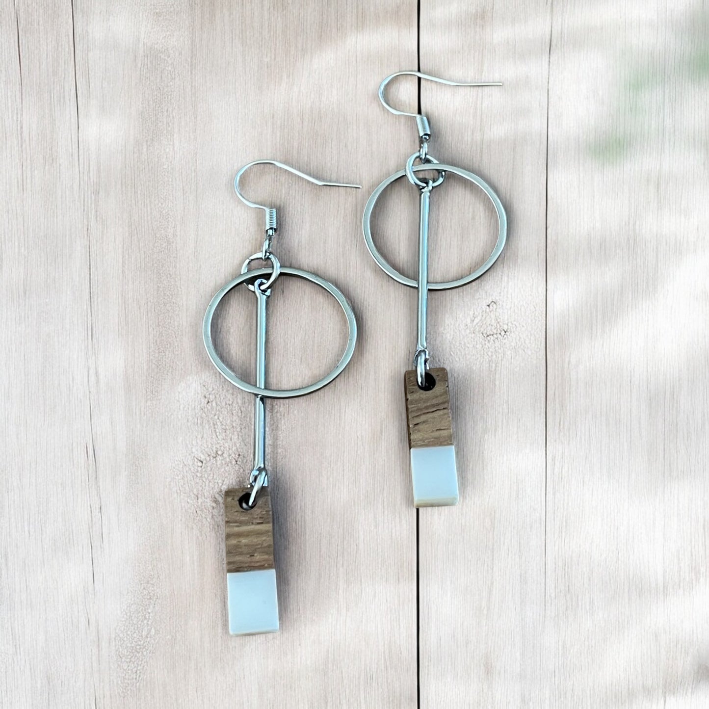 Boucles longues inox et bois