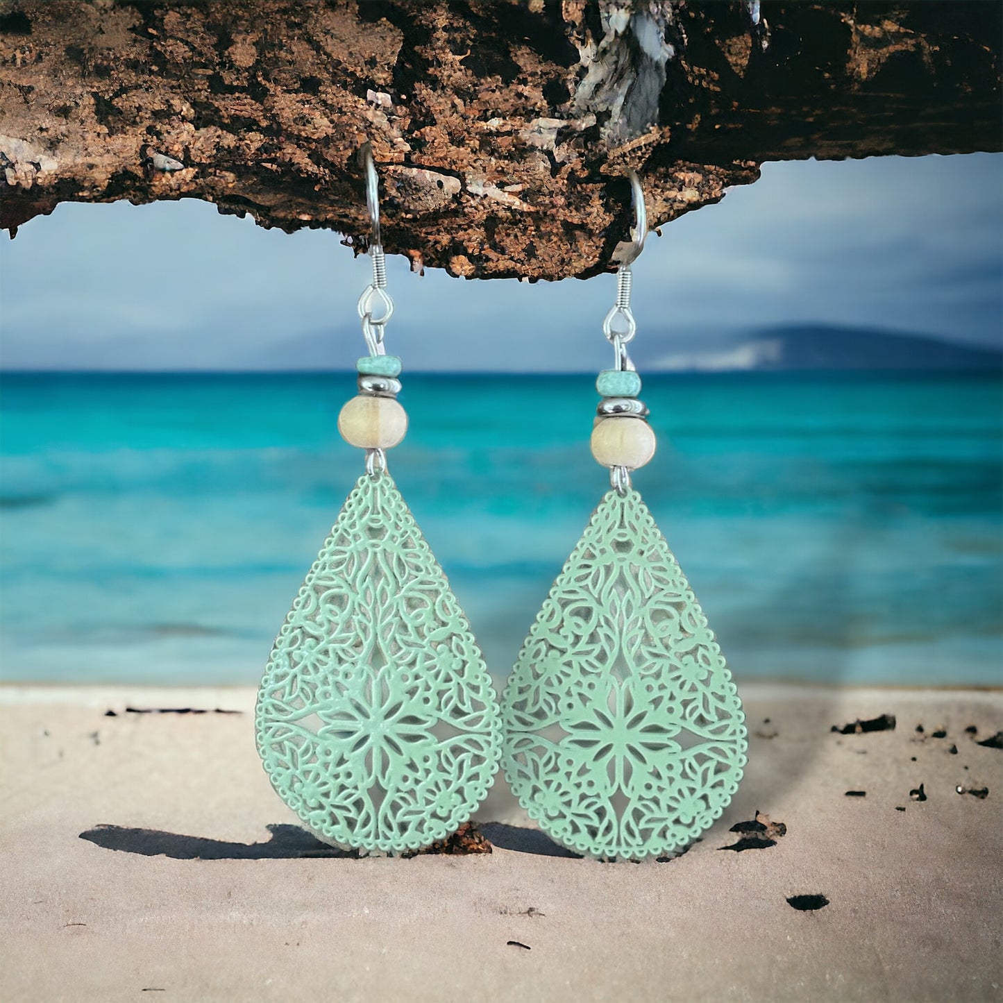 Boucles filigranes vert de gris