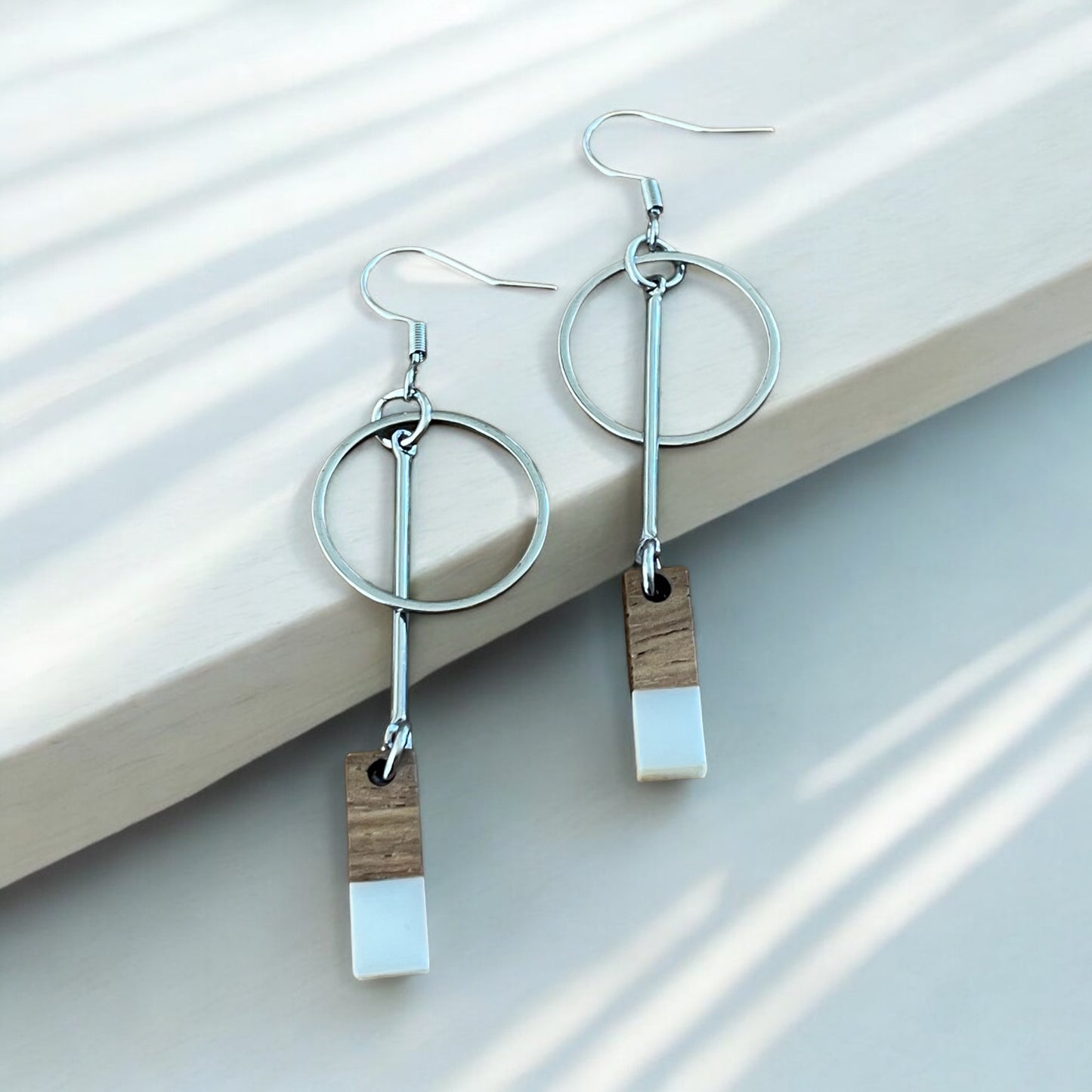 Boucles longues inox et bois
