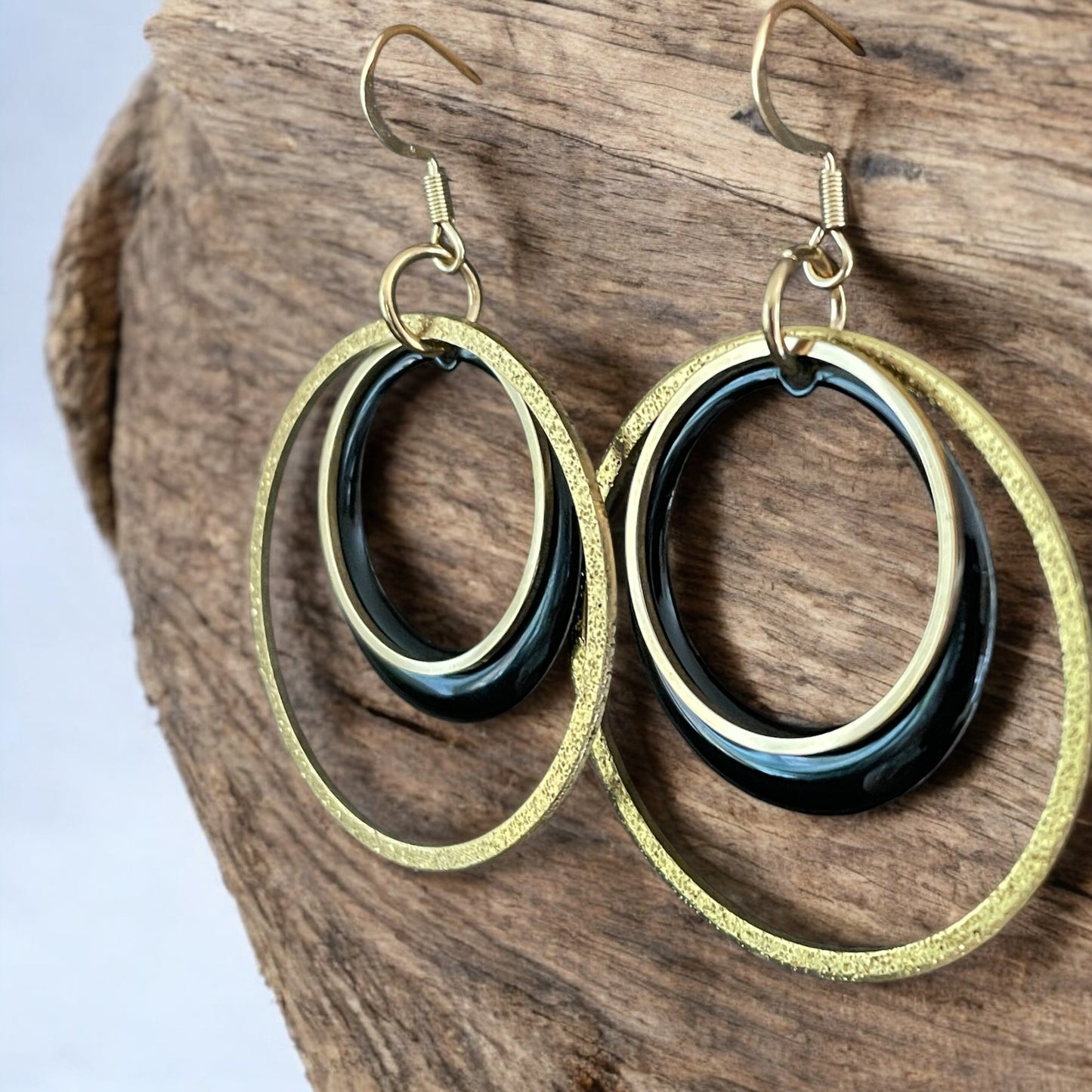 Anneaux doubles pailletés