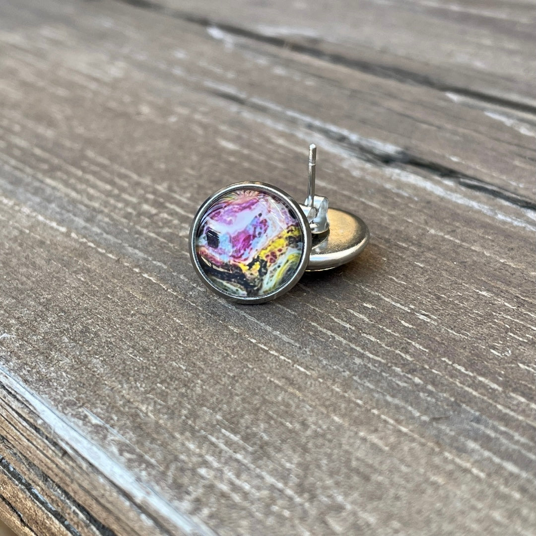 Boucles d’oreilles abstraites et colorées