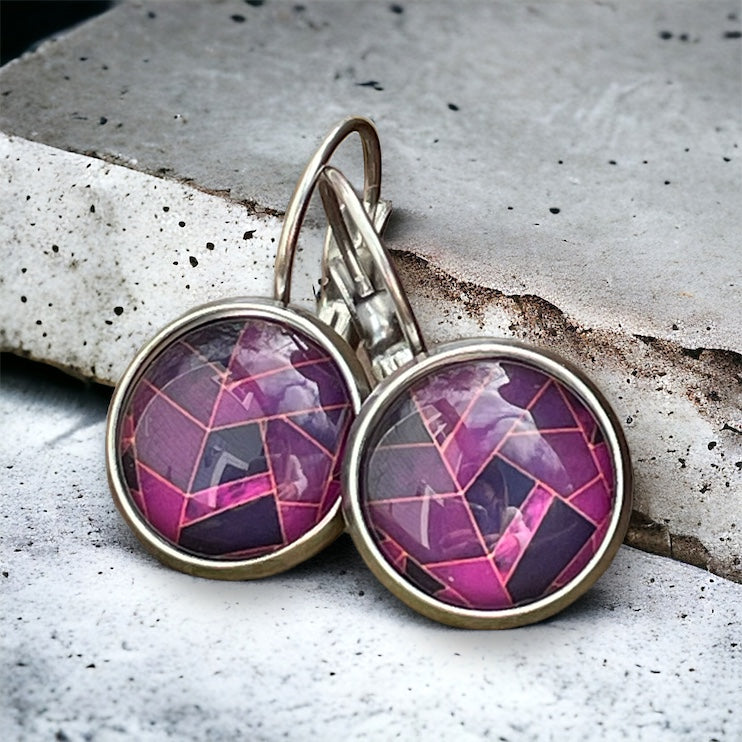 Dormeuses violet et noir