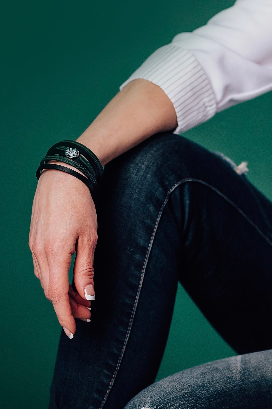 Bracelet de cuir good vibes