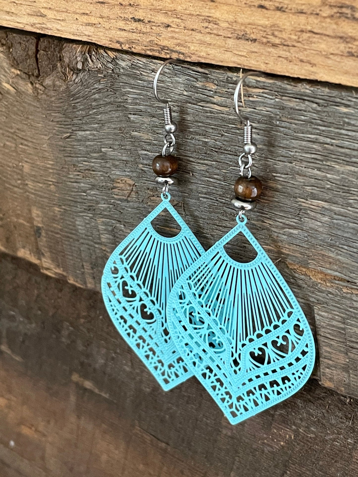 Boucles d’oreilles filigree bleu pâle