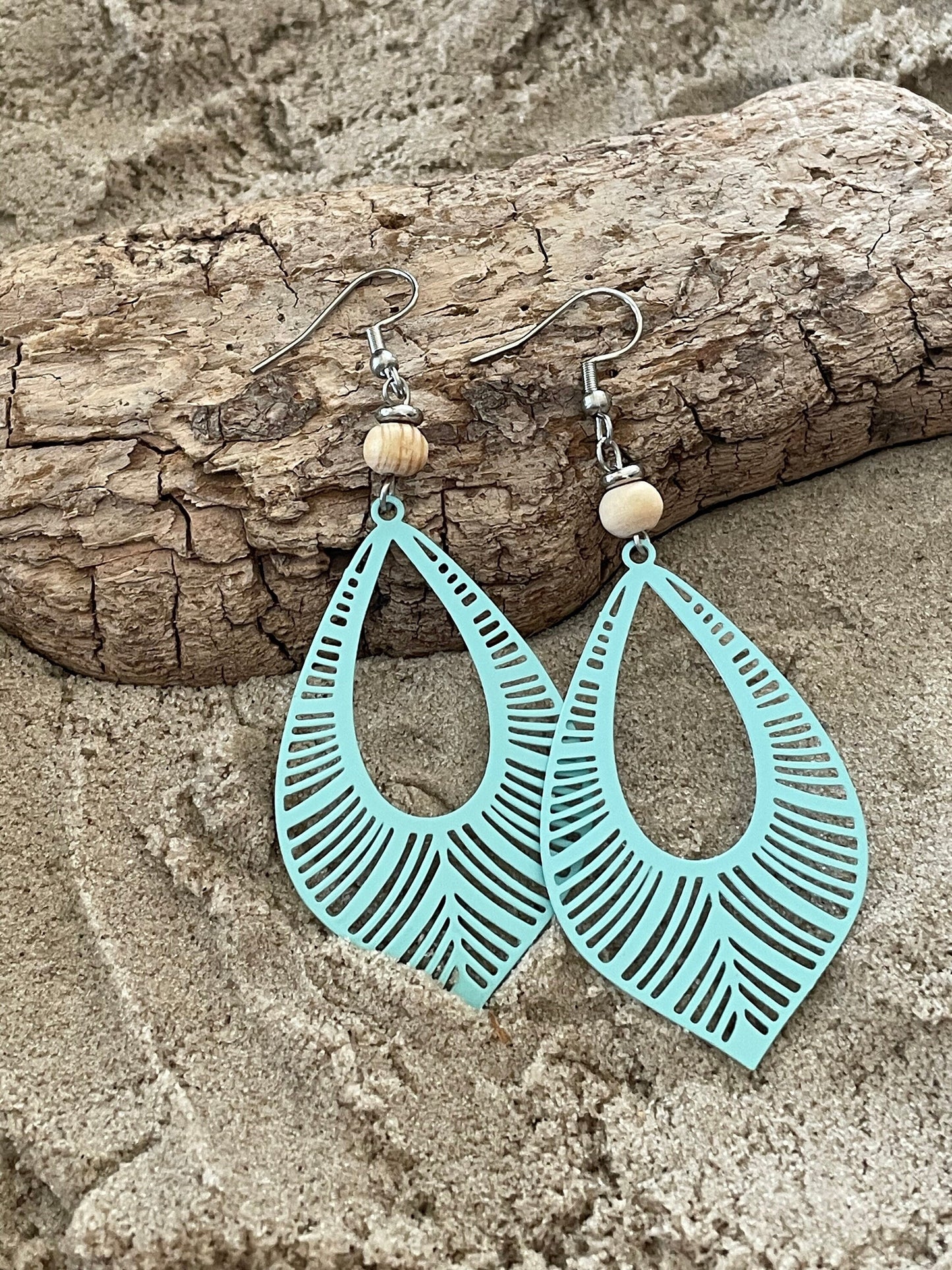 Boucles d’oreilles bleu de mer