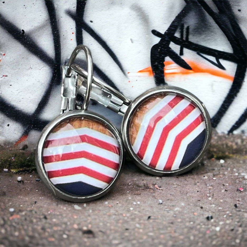 Dormeuses rayures rouges et blanches