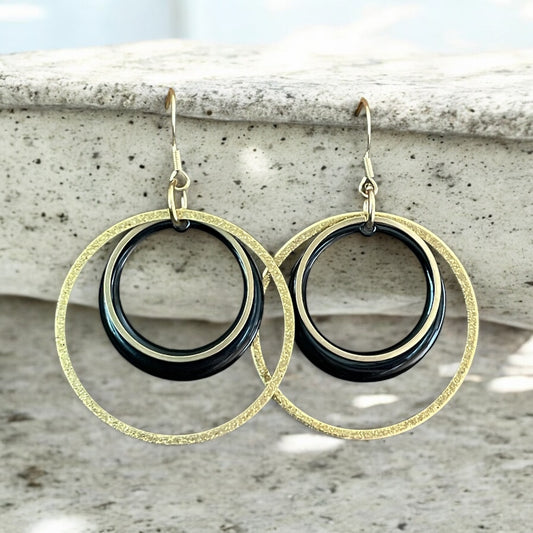 Anneaux doubles pailletés