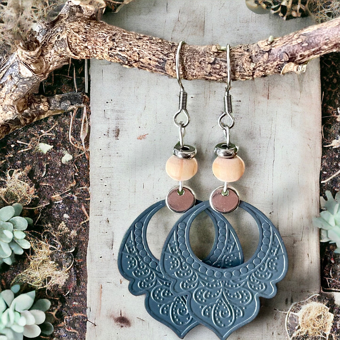 Boucles bleues-grises