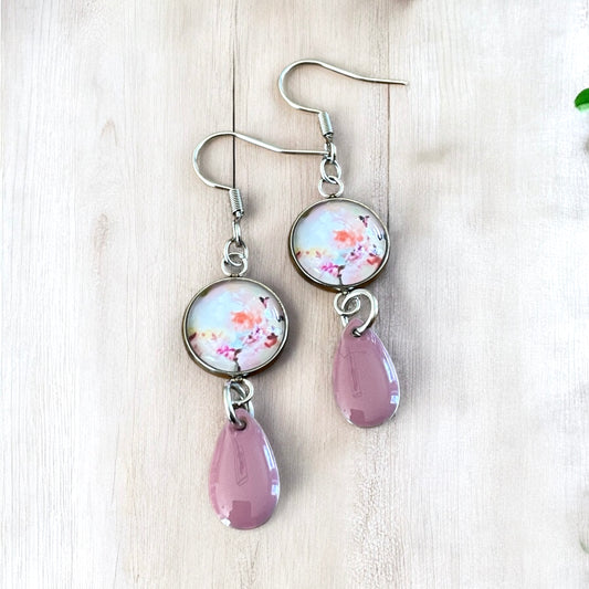 Boucles rose-mauve