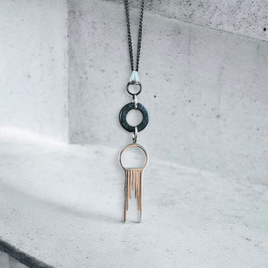 Collier long inox et coco