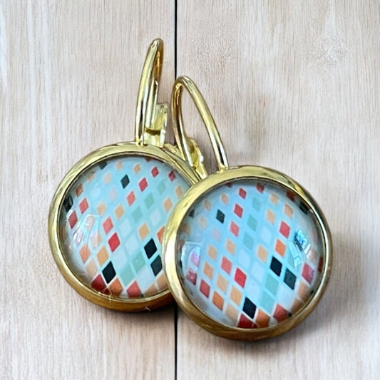 Dormeuses or et pastel