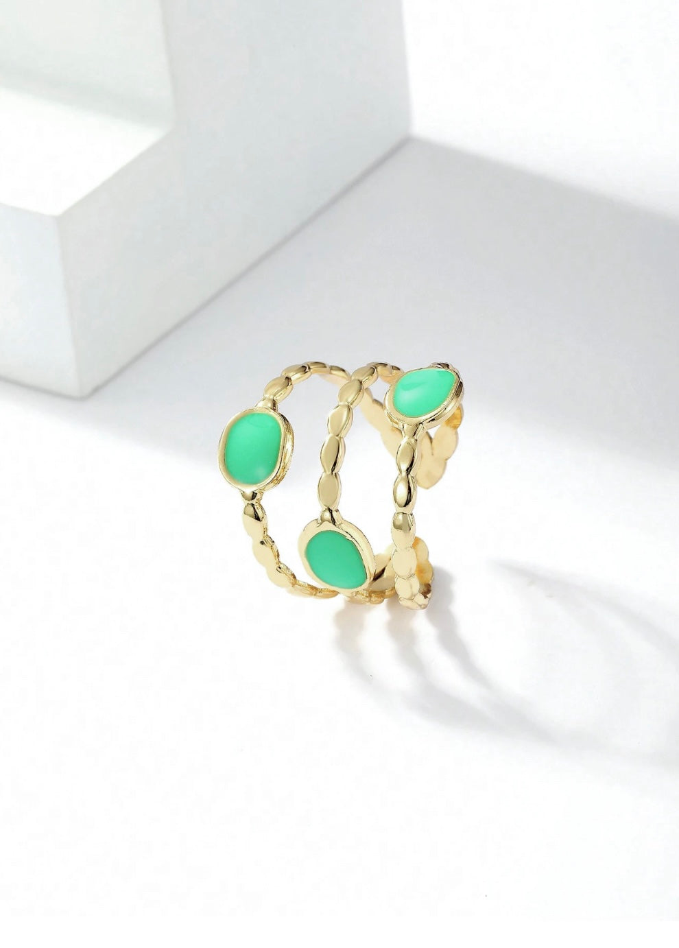 Bague trois rangs or