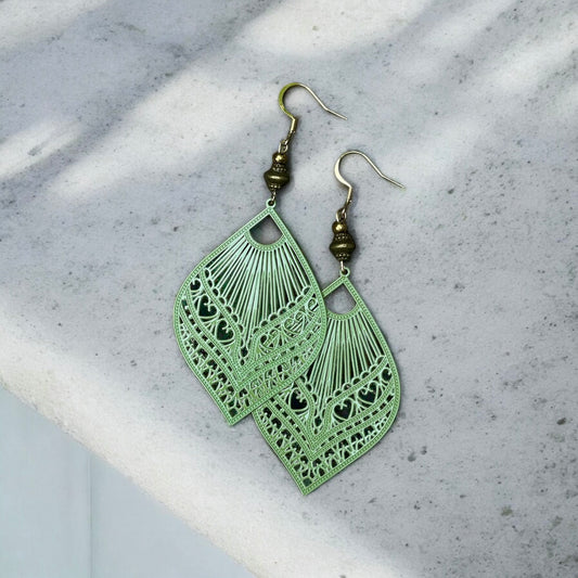 Boucles d’oreilles filigree vertes