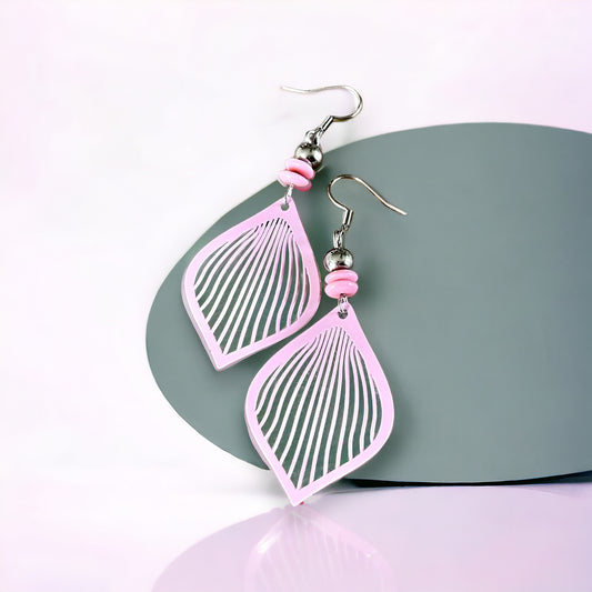 Boucles d’oreilles filigranes rose