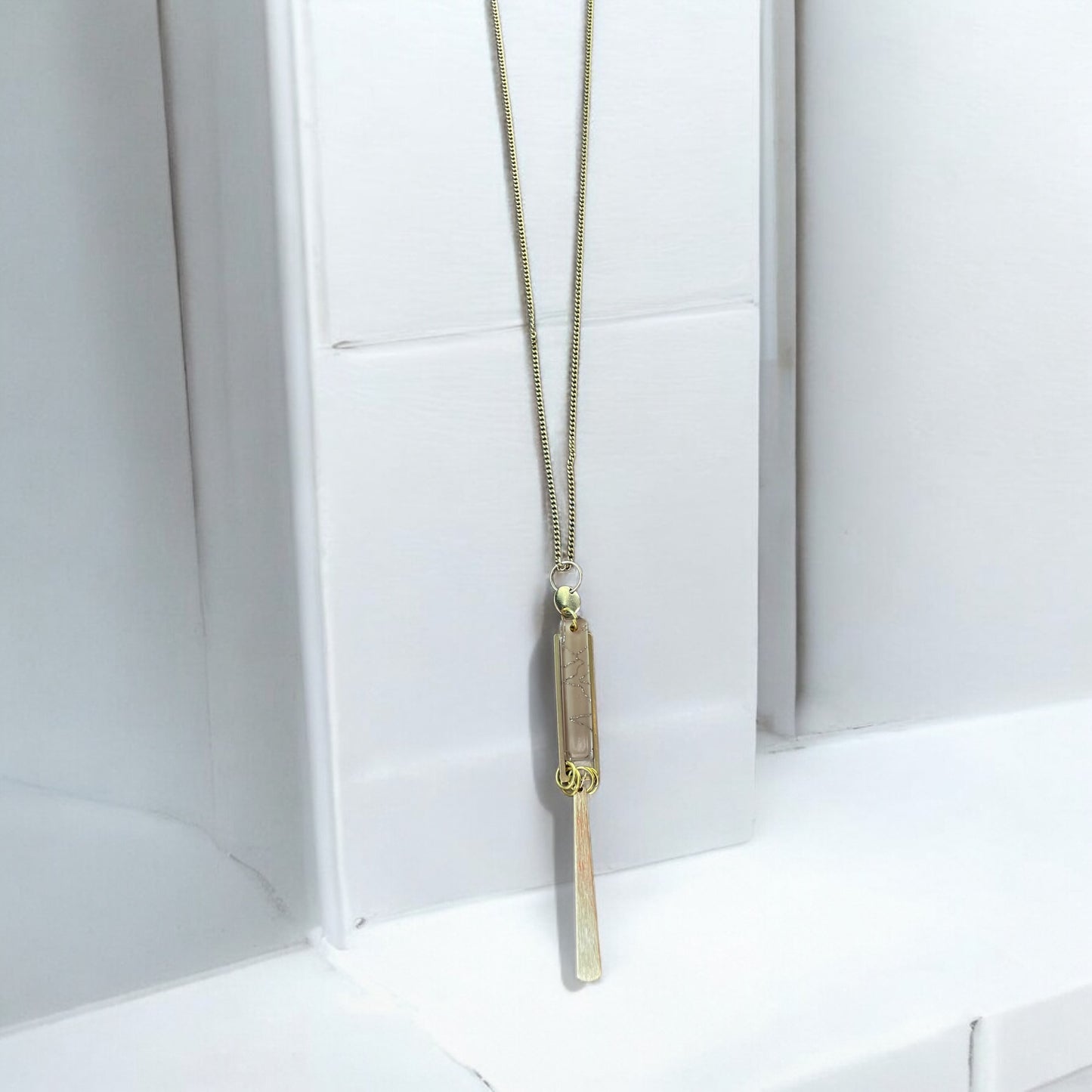 Collier inox or et acétate