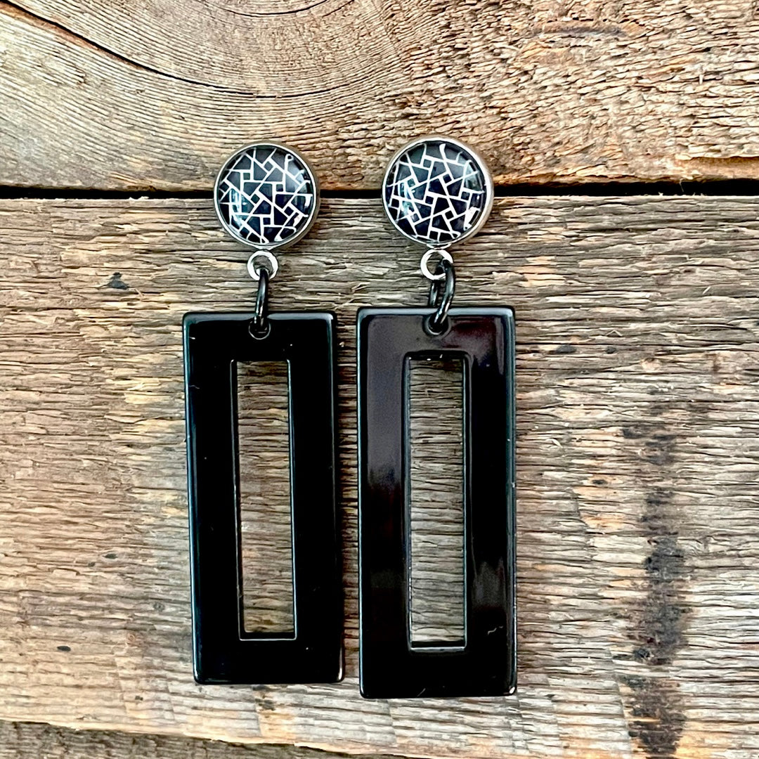 Boucles d’oreilles cabochons et acrylique