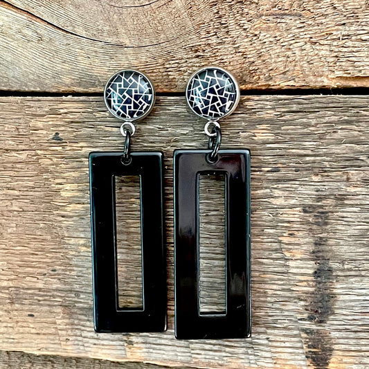 Boucles d’oreilles cabochons et acrylique