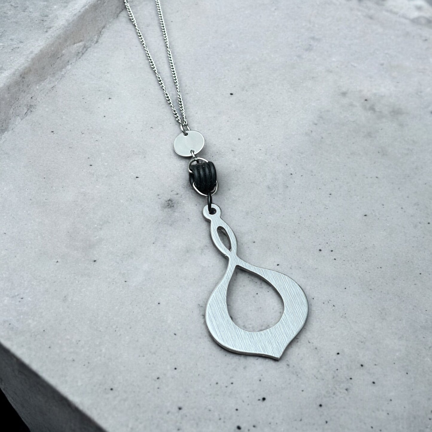 Collier long goutte argent