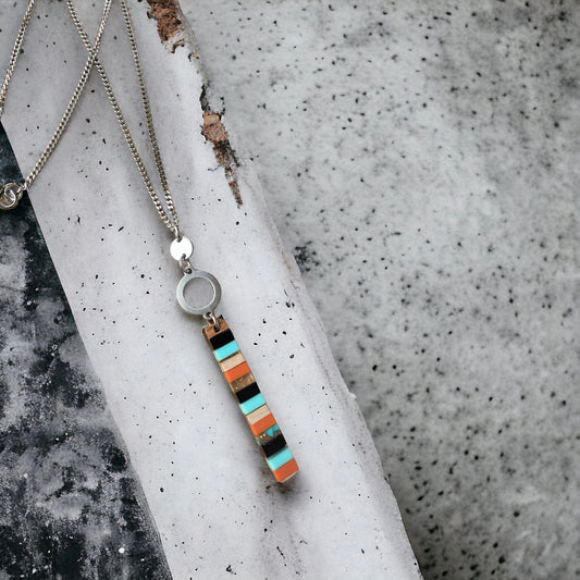 Collier long bois et résine