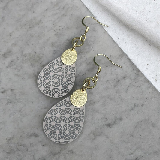 Boucles gouttes filigranes beiges