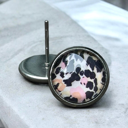 Boucles d’oreilles léopard rose