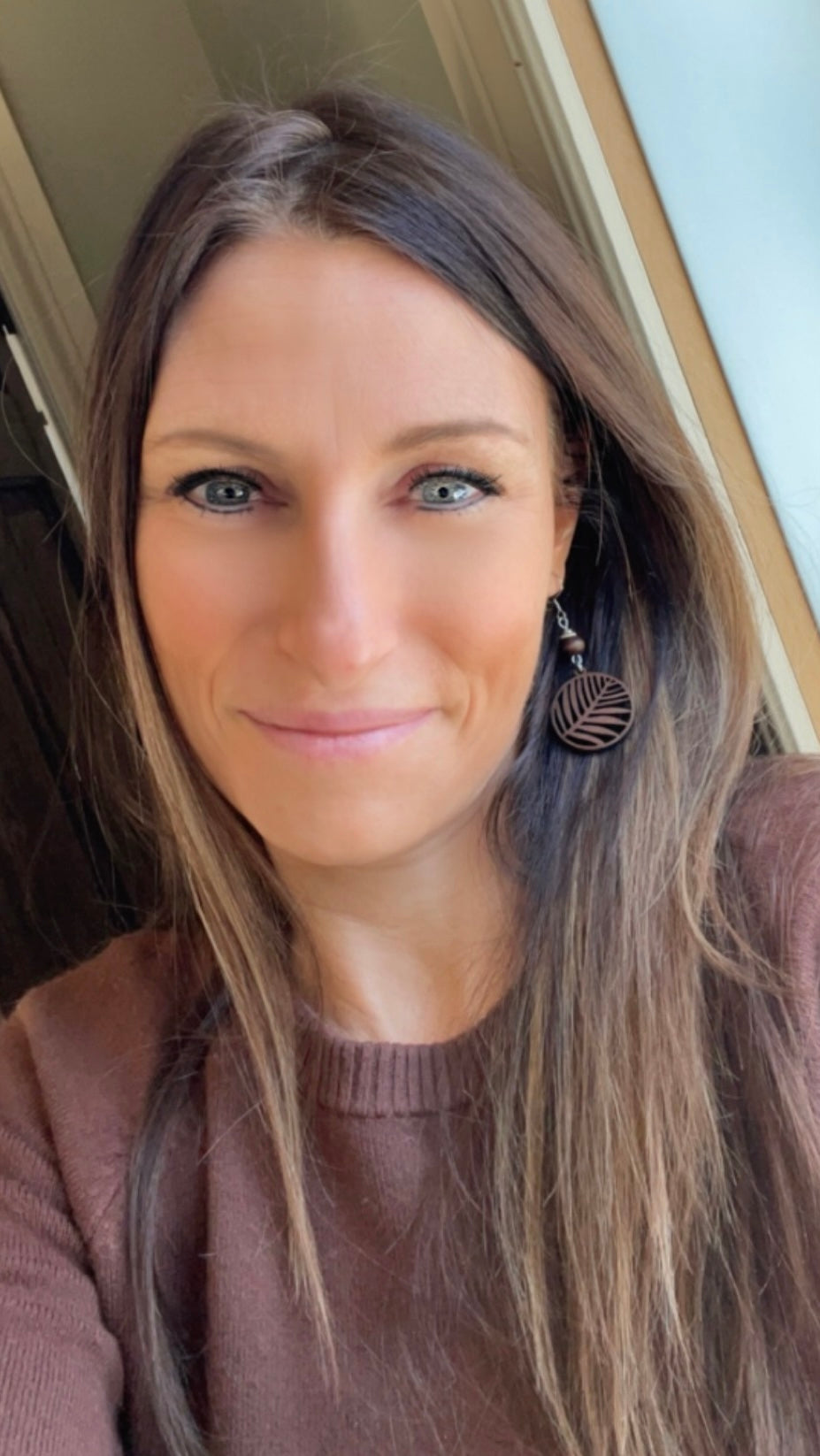 Boucles d’oreilles feuillage bois