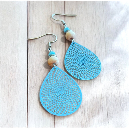 Petites gouttes bleu pâle