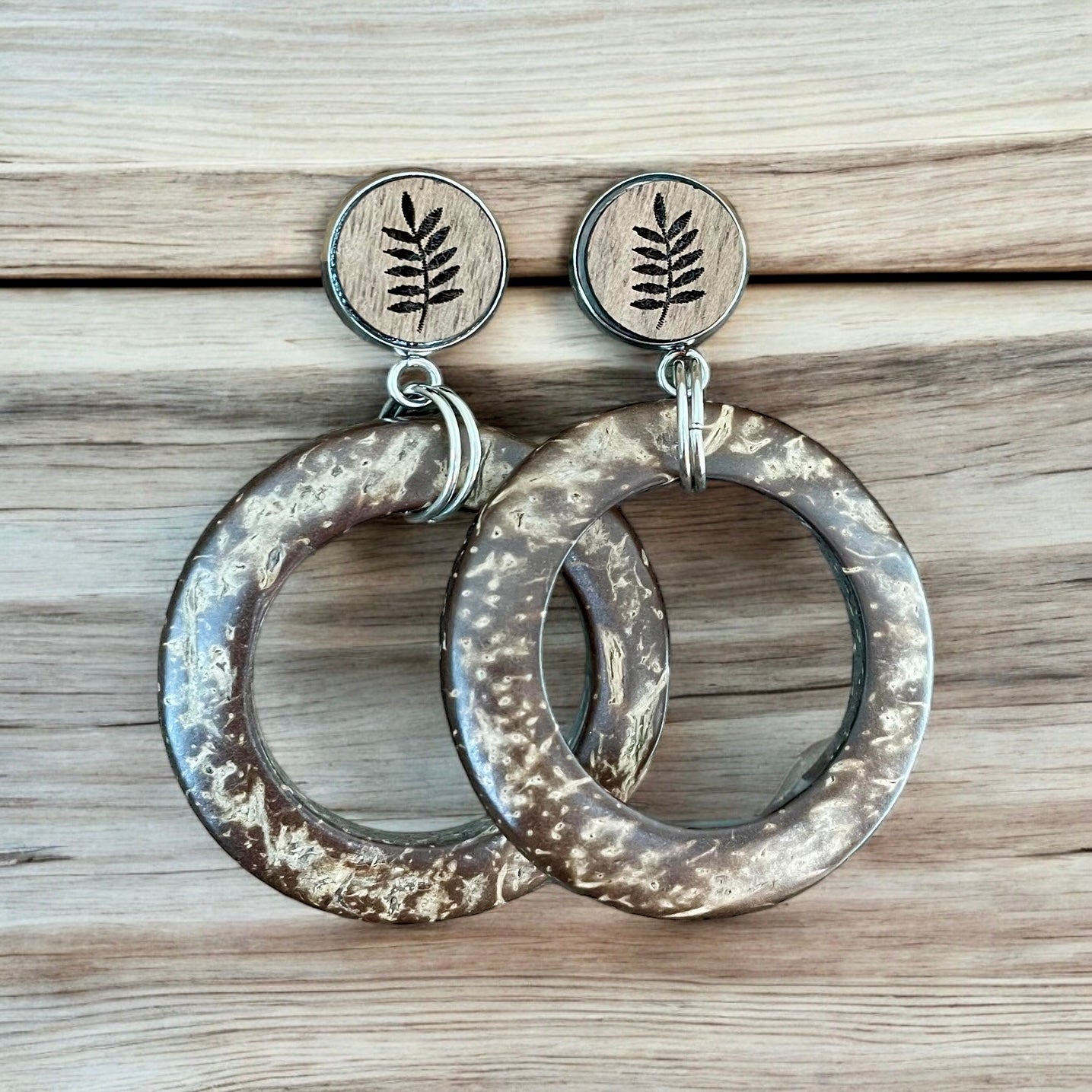 Boucles d’oreilles bois
