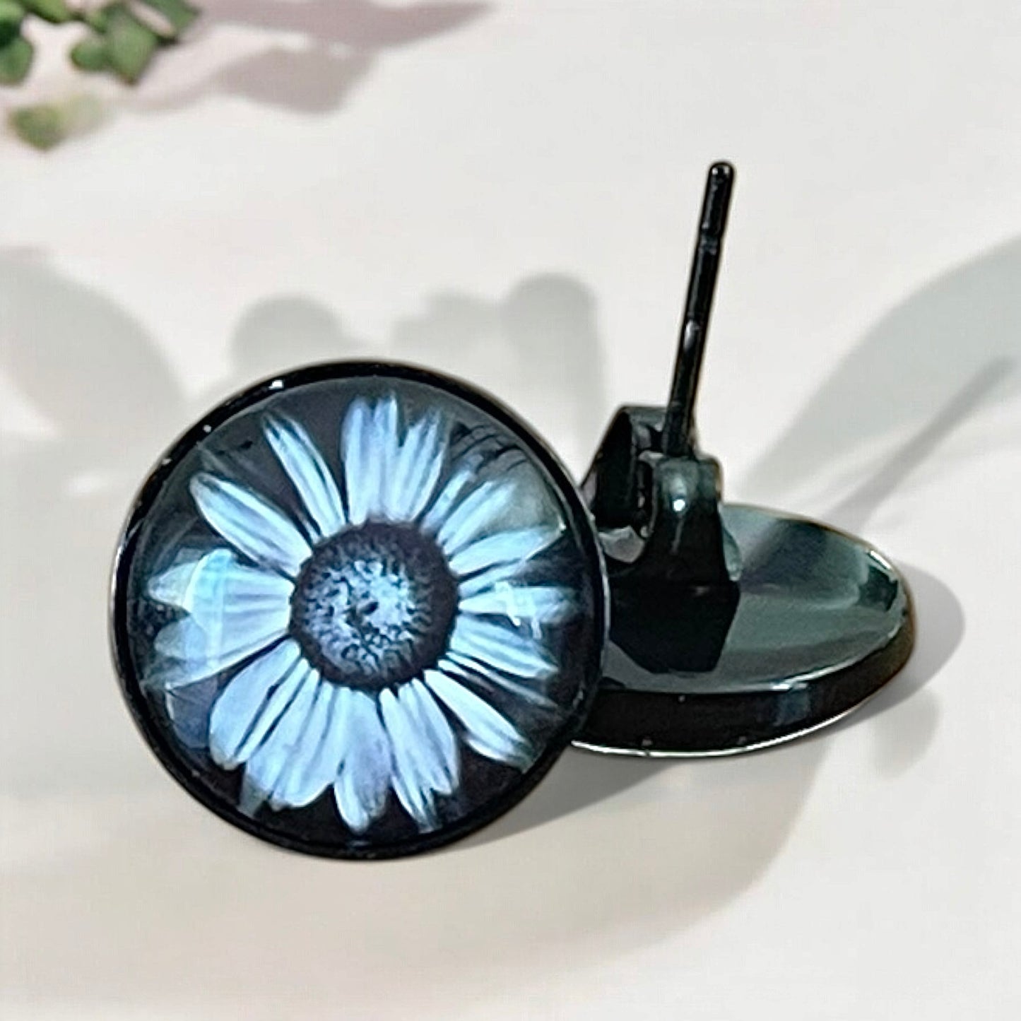 Boucles marguerites noir et blanc