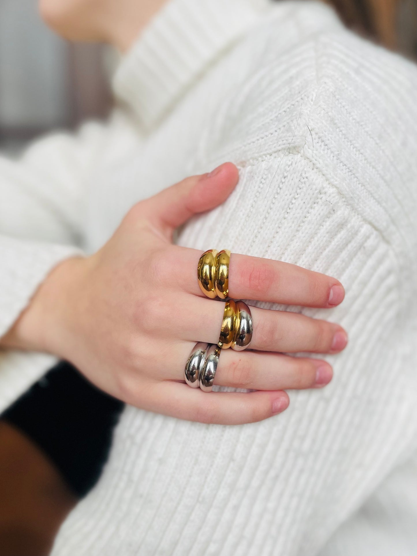 Bague double torsadée