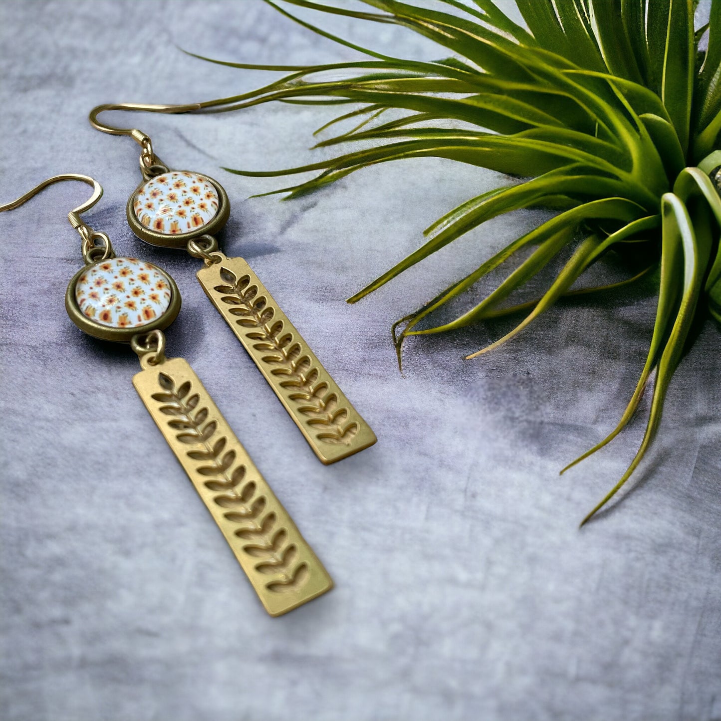 Boucles longues petites fleurs