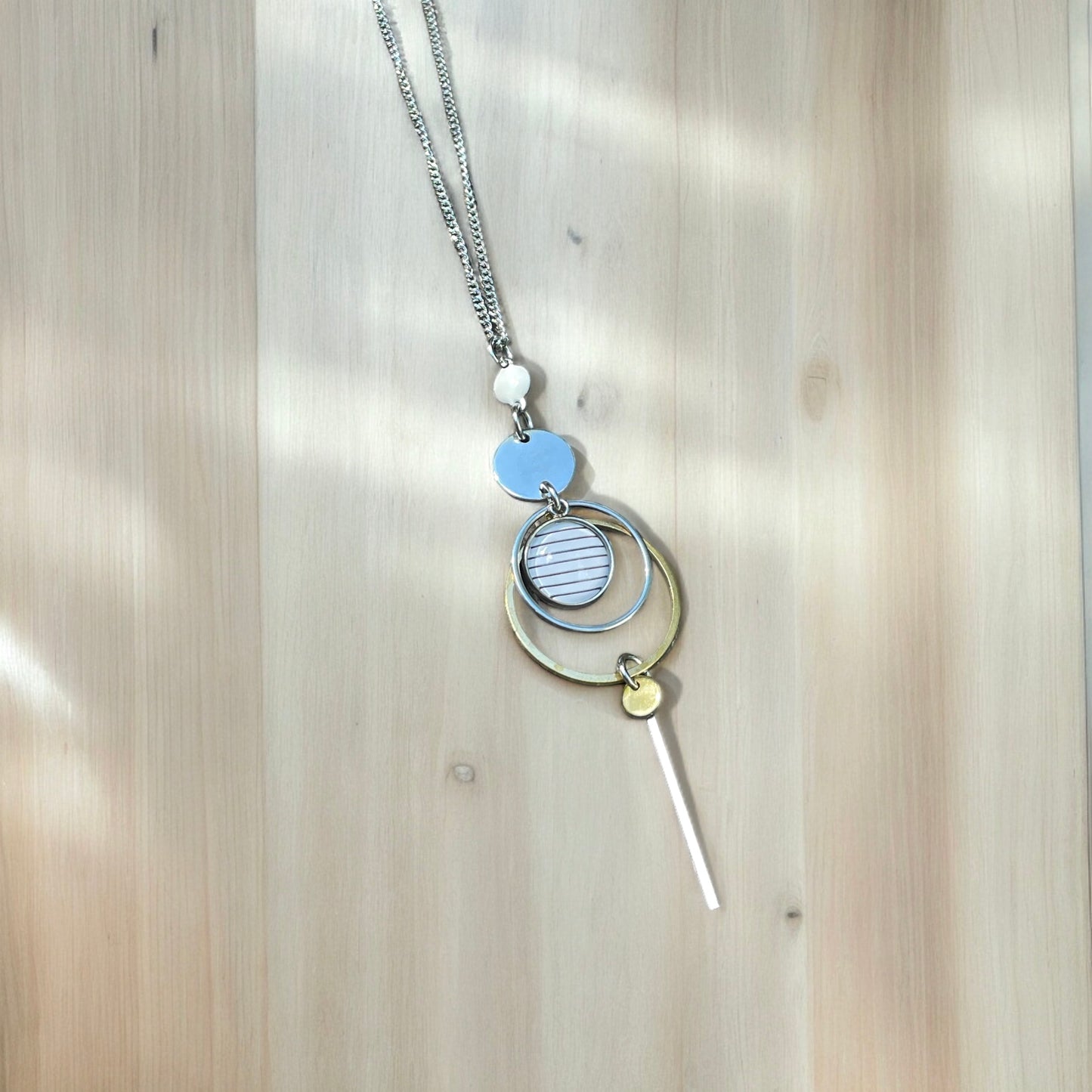 Collier long anneaux