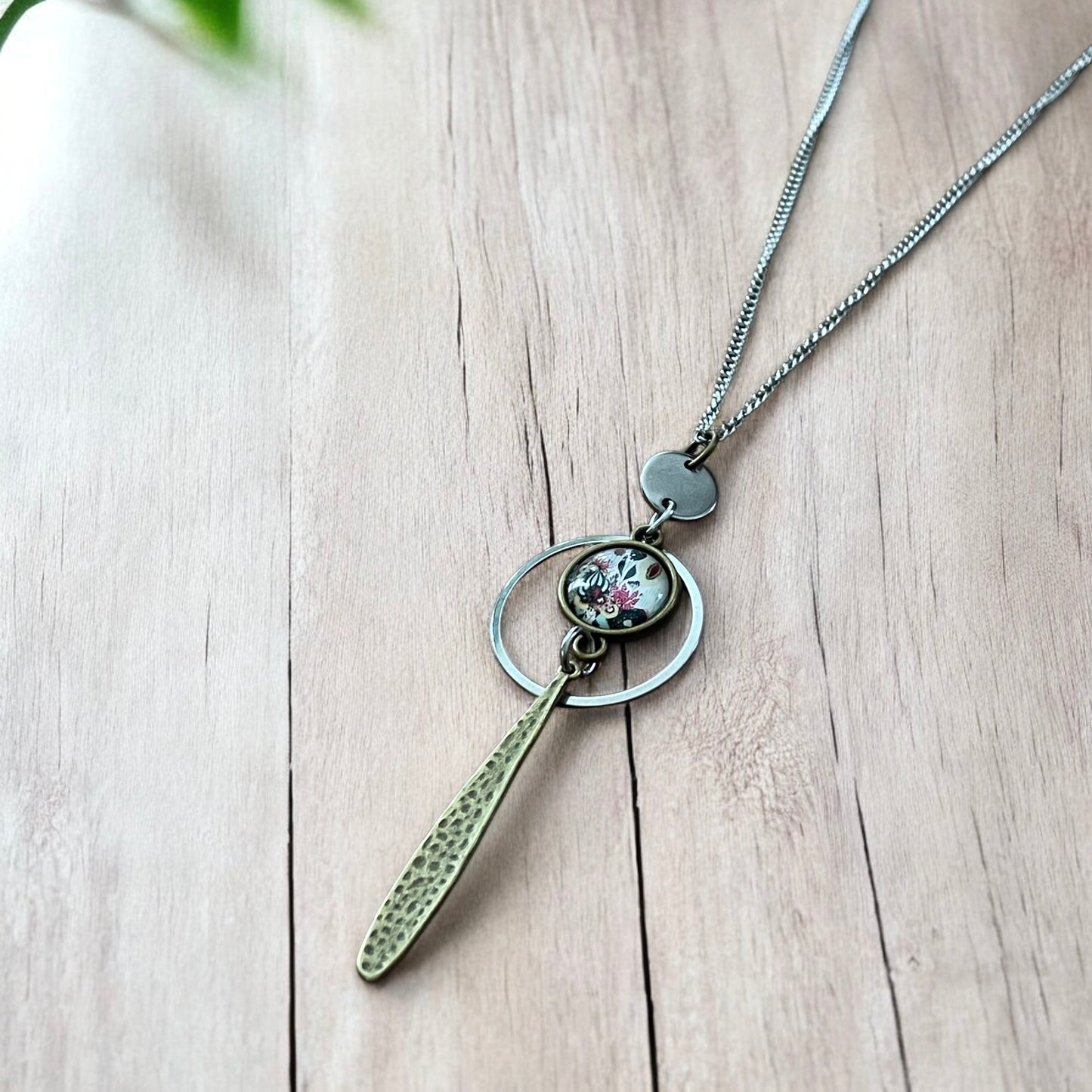 Collier argent et bronze