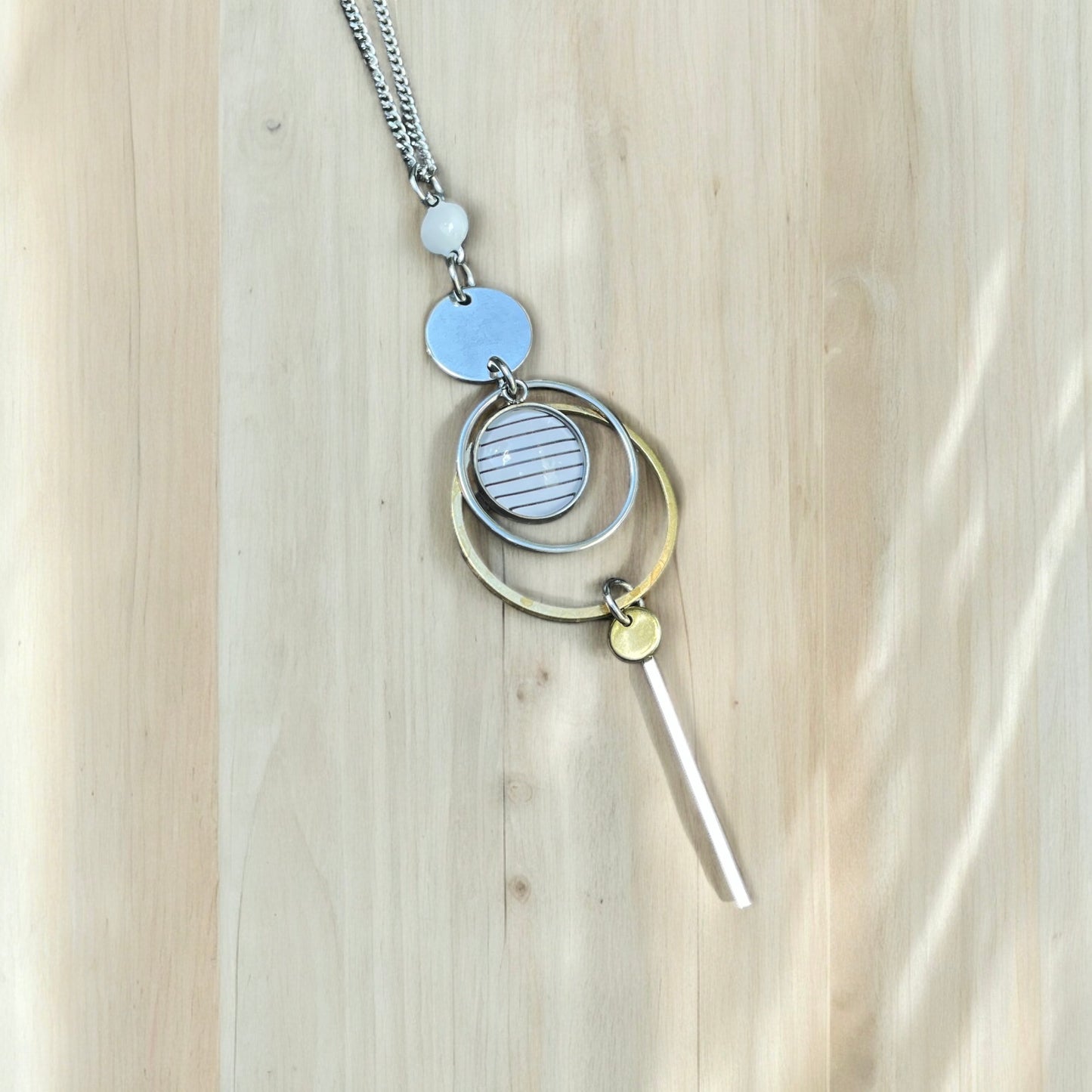 Collier long anneaux