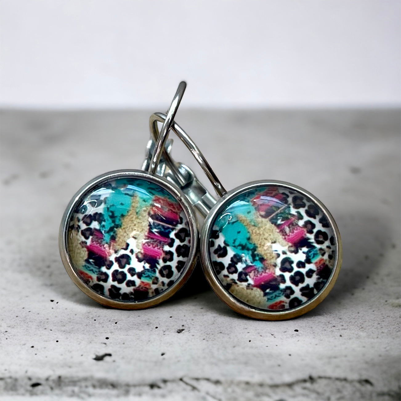 Dormeuses motif léopard coloré