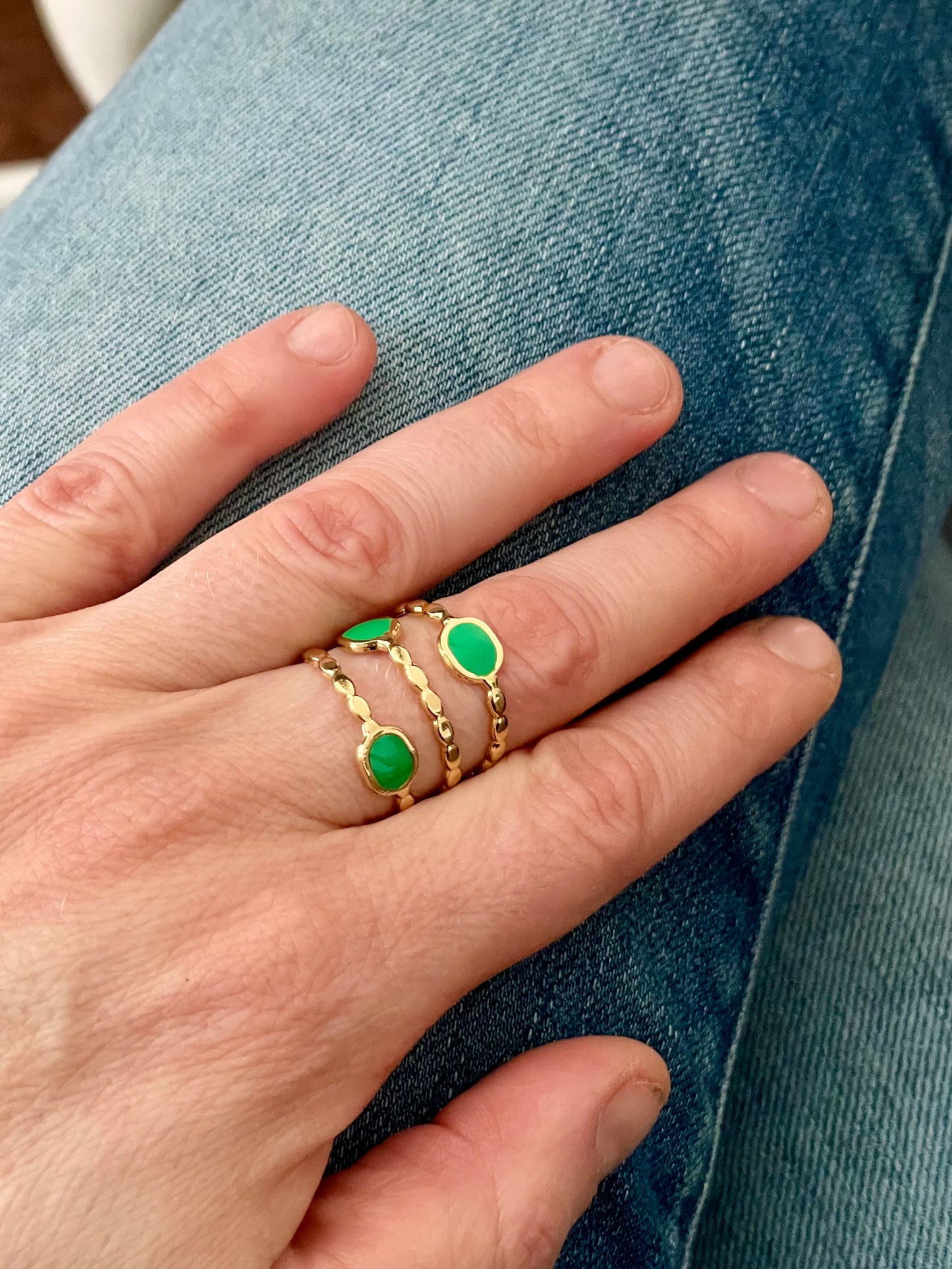 Bague trois rangs or