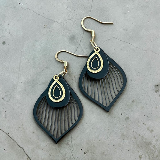 Boucles filigranes noir et or