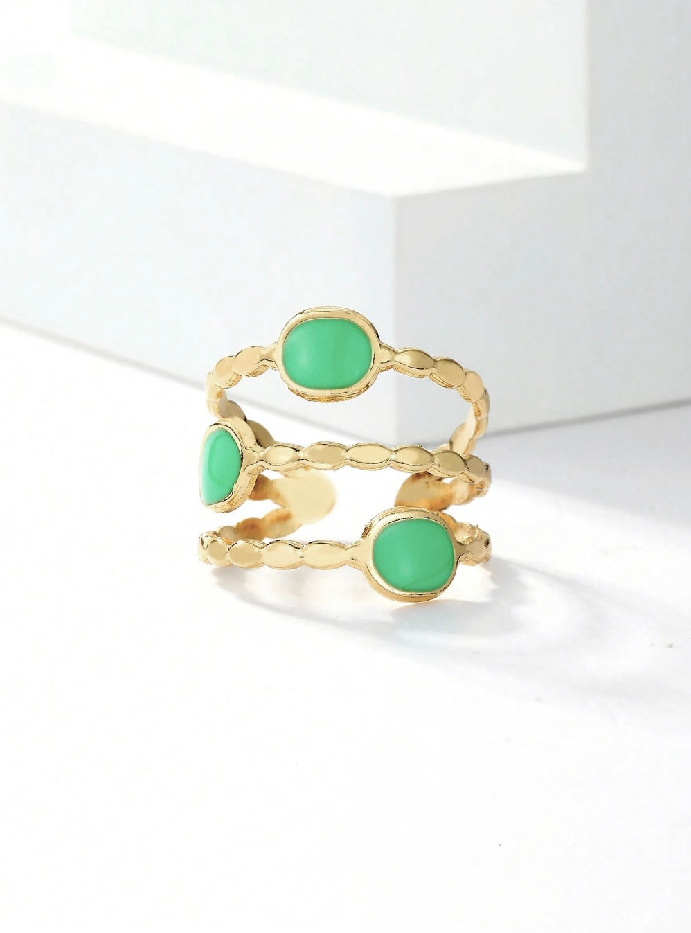 Bague trois rangs or