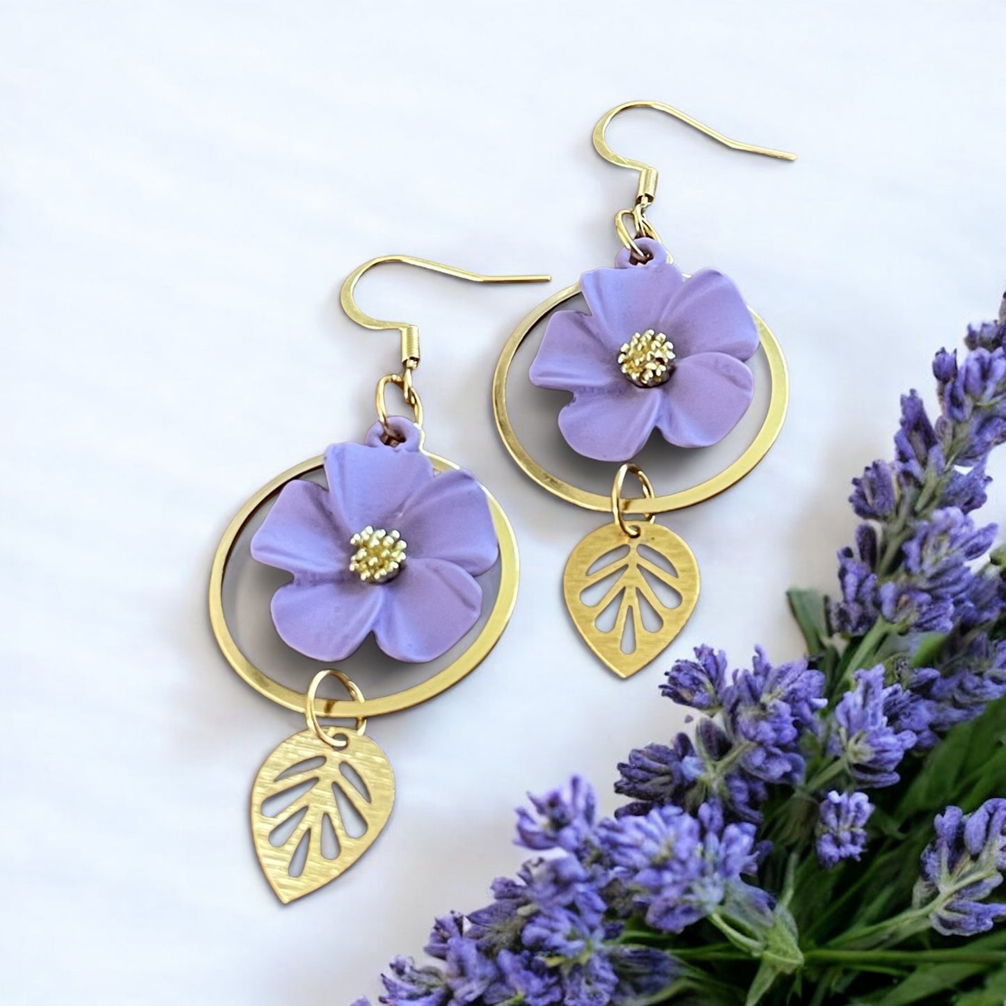 Boucles fleurs lilas