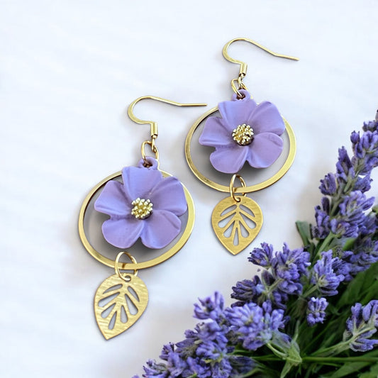 Boucles fleurs lilas