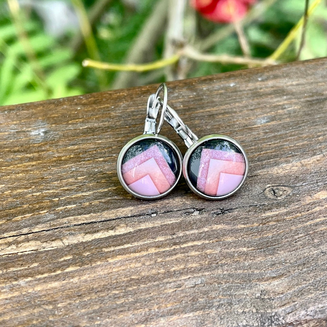 Dormeuses noir et rose