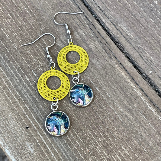 Boucles d’oreilles filigranes jaune