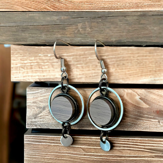 Boucles petits anneaux et bois
