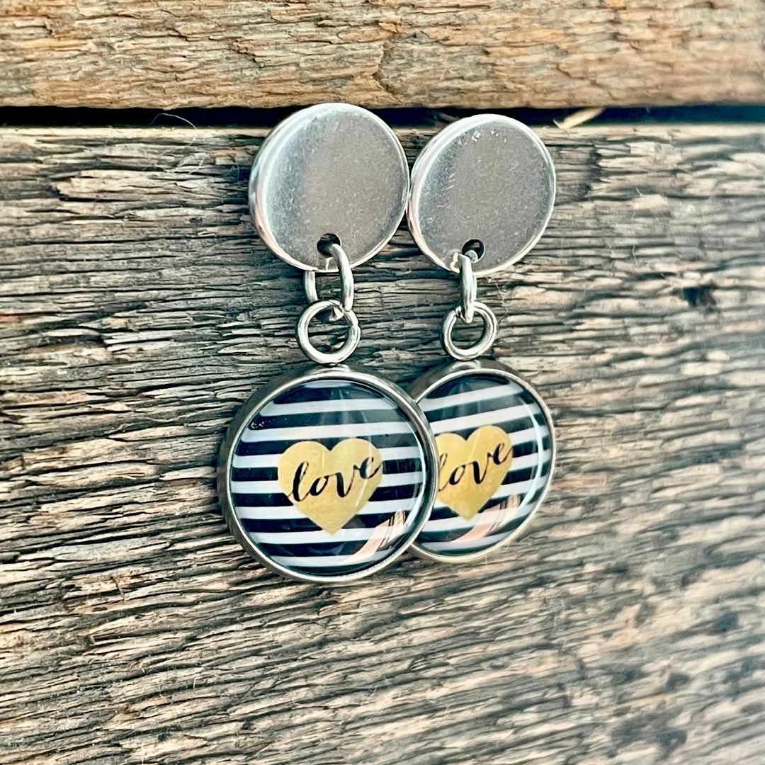 Boucles d’oreilles rayures LOVE