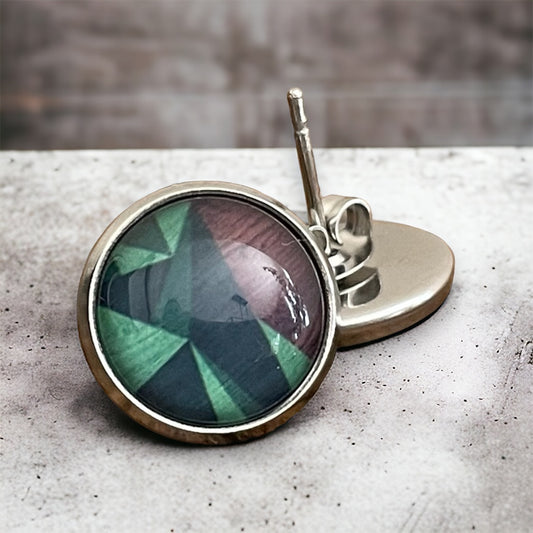 Clous d’oreilles vert et brun