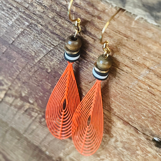 Boucles d’oreilles filigranes orange